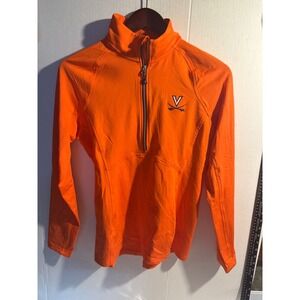 Cutter & Buck UVA Virginia Cavaliers Womens Small Orange Adapt Eco Knit 1/2 Zip
